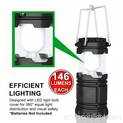 Wason Hot Sale 2Pack e 4pack aa operado por bateria Operado 6LED 146lumens Super Bright Camping Light para interrupções